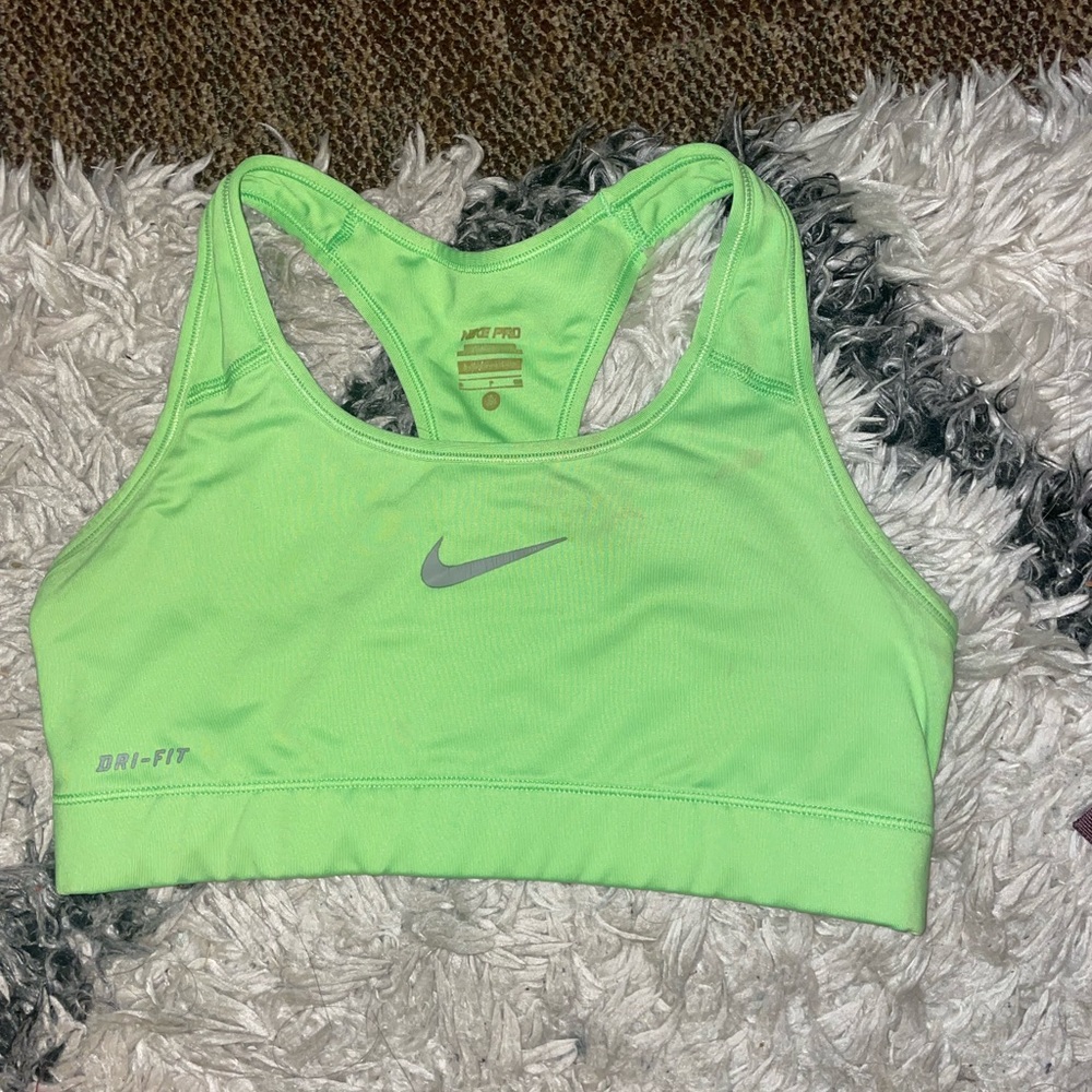 Neon green Nike sport bra